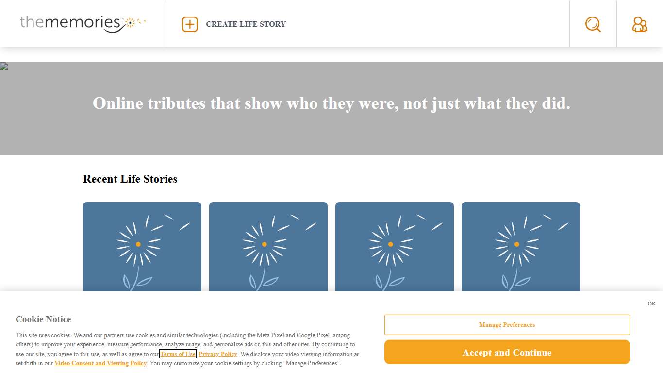 Obituaries and Life Stories Online Obituaries The Memories